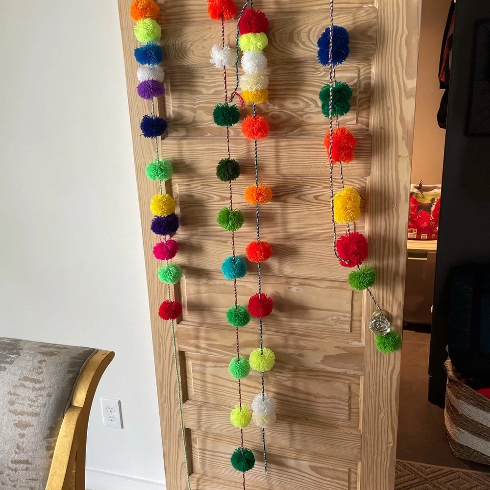 Colorful Pom Pom Garland for Festive Decor